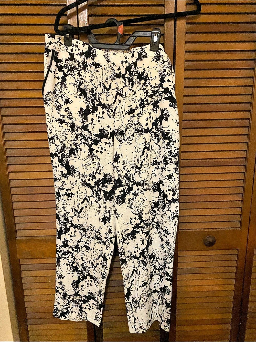 Banana Republic Abstract Ankle Pants in Black & Cream Size 14